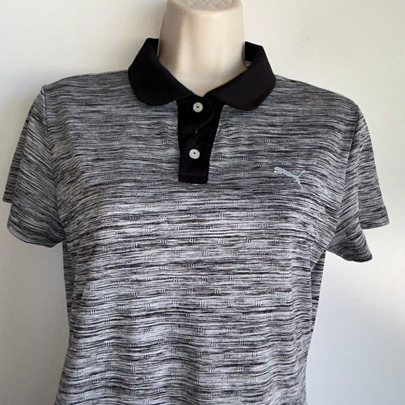 PUMA GOLF Women's Black White Print Polo Shirt Size Small ~ EUC - Picture 2 of 7